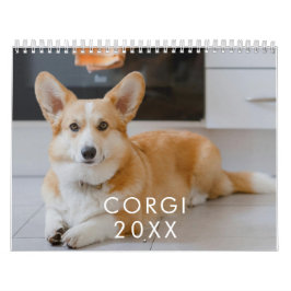 Personalisierter Funny Corgi Dog Foto-Kalender Kalender