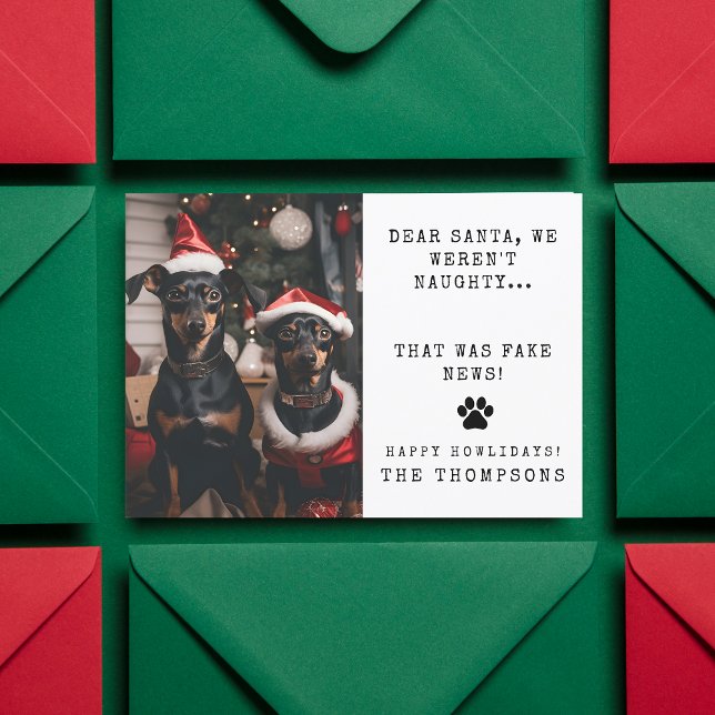 Personalisierter Funny Dog Foto Weihnachtsbild Feiertagskarte (Von Creator hochgeladen)