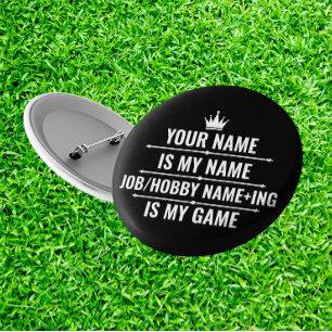 Personalisierter Funny Job und Hobby-Name Button