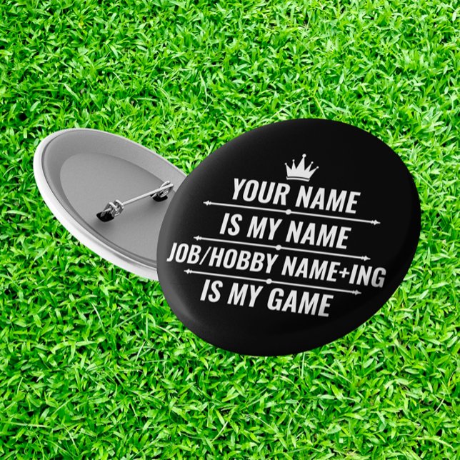 Personalisierter Funny Job und Hobby-Name Button (Von Creator hochgeladen)