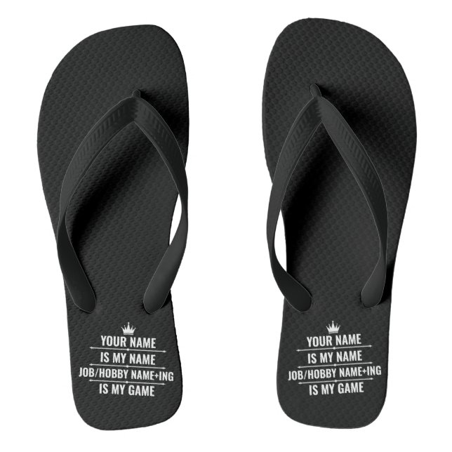Personalisierter Funny Job und Hobby-Name Flip Flops (Fußbett)