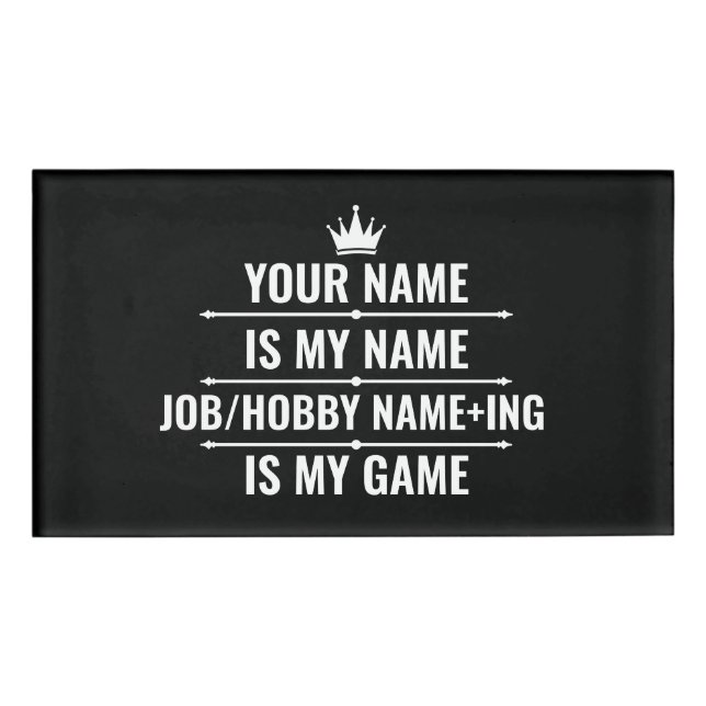 Personalisierter Funny Job und Hobby-Name Namenschild (Vorderseite)
