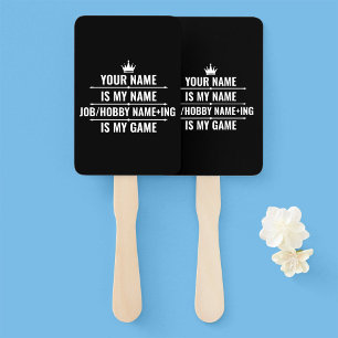 Personalisierter Funny Job und Name des Hobby Fächer