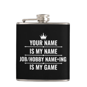 Personalisierter Funny Job und Name des Hobby Flachmann
