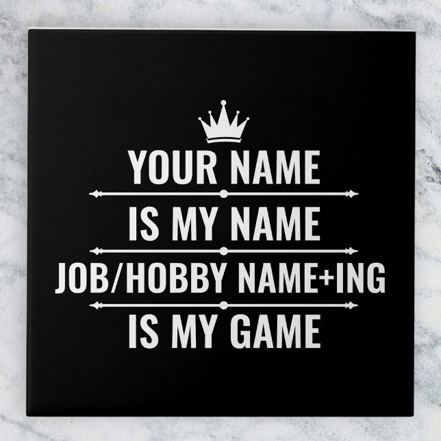 Personalisierter Funny Job und Name des Hobby Fliese (Von Creator hochgeladen)
