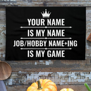 Personalisierter Funny Job und Name des Hobby Geschirrtuch