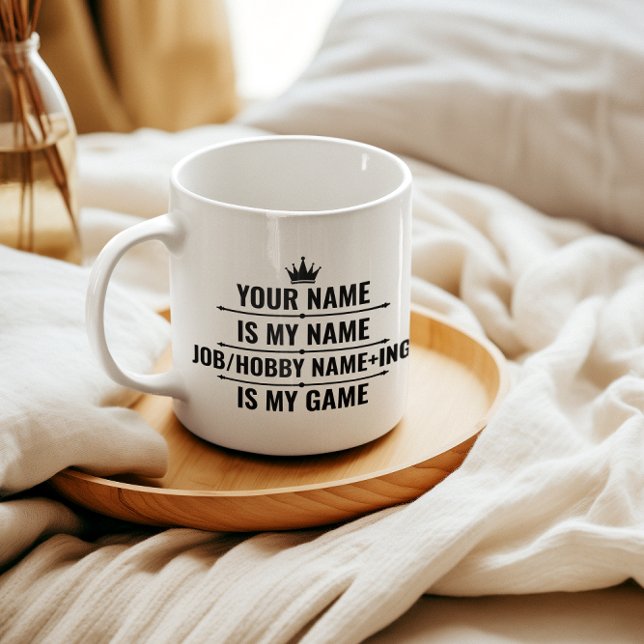 Personalisierter Funny Job und Name des Hobby Kaffeetasse (Von Creator hochgeladen)
