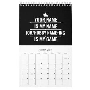 Personalisierter Funny Job und Name des Hobby Kalender