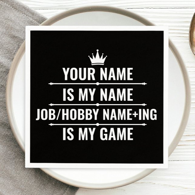 Personalisierter Funny Job und Name des Hobby Serviette (Von Creator hochgeladen)