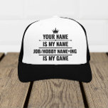 Personalisierter Funny Job und Name des Hobby Truckerkappe<br><div class="desc">Personalisiertes Job- und Hobby-Namensdesign kann ein großartiges Geschenk für Ihren Freund oder Familienmitglied sein,  oder Sie können es selbst benutzen,  um Ihre Liebe und Leidenschaft für Ihren Hobby oder Ihren Job zu zeigen.</div>