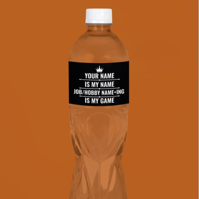 Personalisierter Funny Job und Name des Hobby Wasserflaschenetikett (Von Creator hochgeladen)