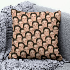Personalisierter Funny Overlapping Face Foto Akzen Kissen