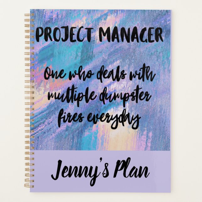 Personalisierter Funny Project Manager Planer (Vorderseite)