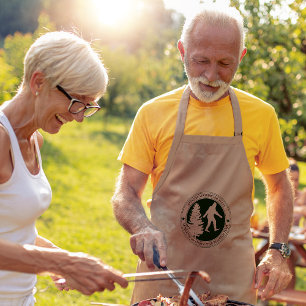 Personalisierter Funny Sasquatch Standort und Fors Lange Schürze