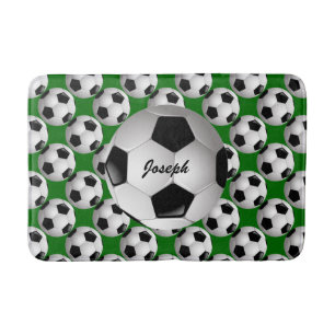 Personalisierter Fußball-Ball auf Fußball-Muster Badematte
