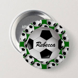Personalisierter Fußball-Ball auf Fußball-Muster Button
