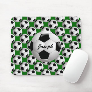 Personalisierter Fußball-Ball auf Fußball-Muster Mousepad