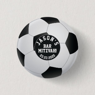 Personalisierter Fußball-Bar Mitzvah-Gefallen Button