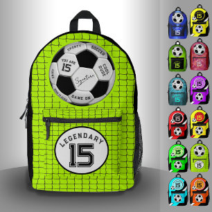 Personalisierter Fußball-Geburtstag    Alter Name  Bedruckter Rucksack