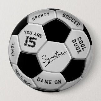 Personalisierter Fußball-Geburtstag  | Alter Name  Button