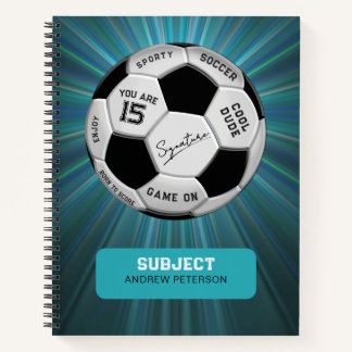 Personalisierter Fußball-Geburtstag | Alter Name Notizbuch