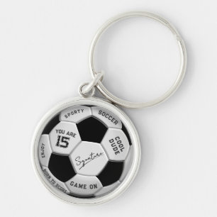 Personalisierter Fußball-Geburtstag Alter Name Schlüsselanhänger