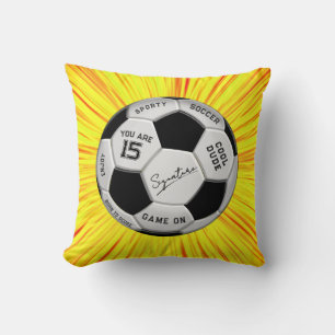 Personalisierter Fußball-Geburtstag   Alter Name T Kissen