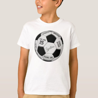 Personalisierter Fußball-Geburtstag  | Alter Name  T-Shirt