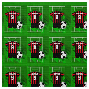 Personalisierter Fußball Jersey rote und schwarze Stoff