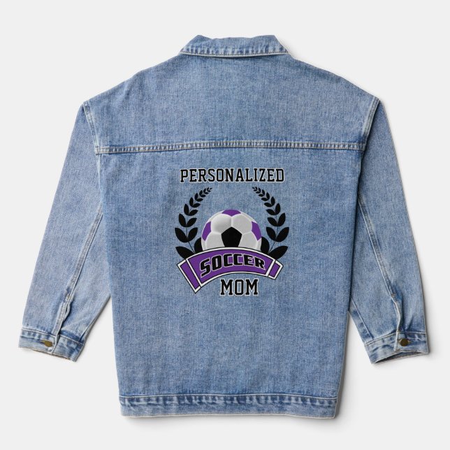 Personalisierter Fußball - Lila Jeansjacke (Rückseite)
