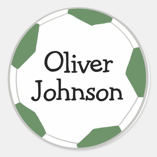 Personalisierter Fußball-Schulname  Runder Aufkleber (Vorderseite)