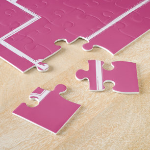 Personalisierter Fußball und Felsrosa Puzzle