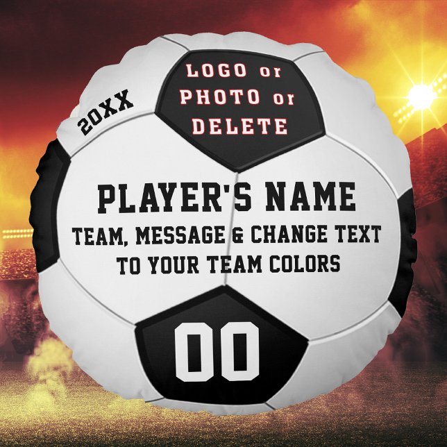 Personalisierter Fußball - Vorzeigecharakter Rundes Kissen (Von Creator hochgeladen)