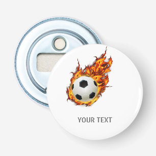 Personalisierter Fußballball auf Feuer Flaschenöffner