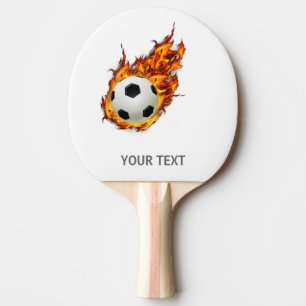 Personalisierter Fußballball auf Feuer Tischtennis Schläger