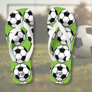 Personalisierter Fußballball mit Teamname und -num Flip Flops