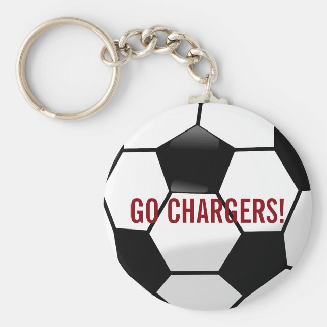 Personalisierter Fußballball mit Teamname und -num Schlüsselanhänger (Vorne)