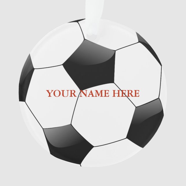 Personalisierter Fußballball Name Weihnachten Ornament (Vorderseite)