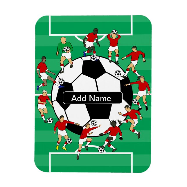 Personalisierter Fußballball und -spieler Magnet (Vertikal)