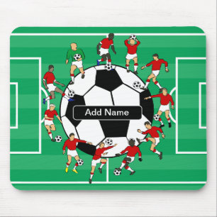 Personalisierter Fußballball und -spieler Mousepad