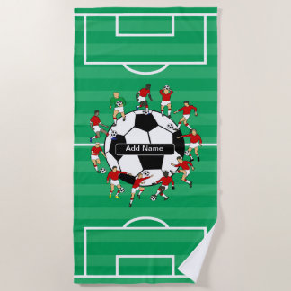 Personalisierter Fußballball und -spieler Strandtuch