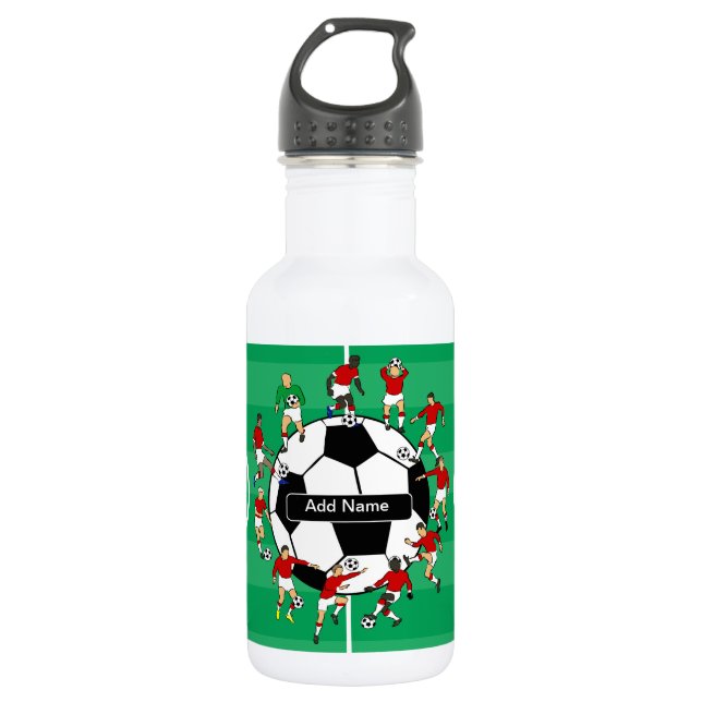 Personalisierter Fußballball und -spieler Trinkflasche (Vorderseite)