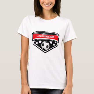Personalisierter Fußballtrainer in Rot, Schwarz un T-Shirt