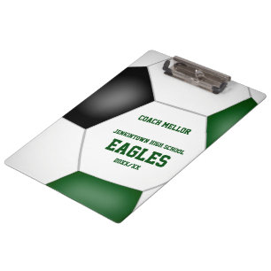 personalisierter Fußballtrainer in Schwarz Klemmbrett