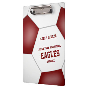 personalisierter Fußballtrainer in weißen Mannscha Klemmbrett