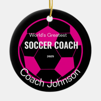 Personalisierter Fußballtrainer Keramik Ornament