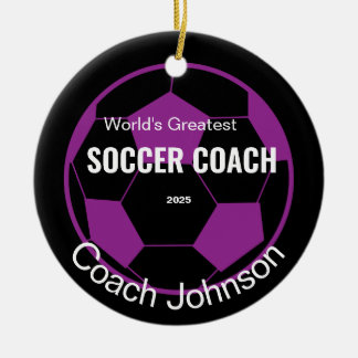 Personalisierter Fußballtrainer Keramik Ornament