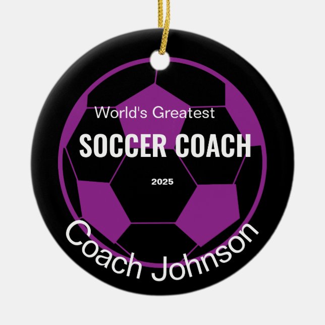 Personalisierter Fußballtrainer Keramik Ornament (Vorne)