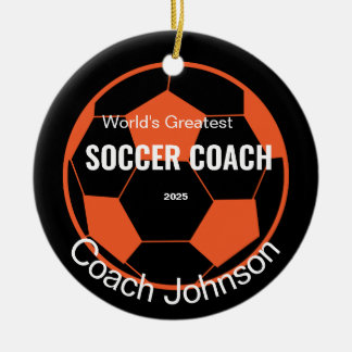 Personalisierter Fußballtrainer Keramik Ornament