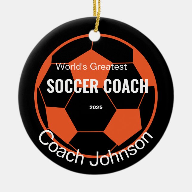 Personalisierter Fußballtrainer Keramik Ornament (Vorne)